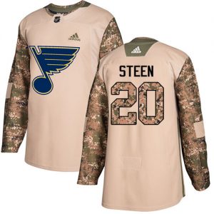 Pánské NHL St. Louis Blues dresy 20 Alexander Steen Authentic Camo Adidas Veterans Day Practice