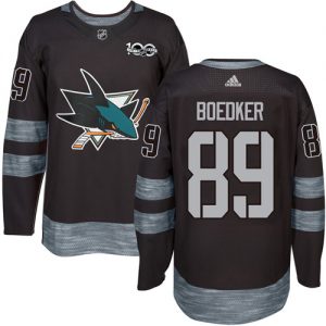 Pánské NHL San Jose Sharks dresy 89 Mikkel Boedker Authentic Černá Adidas 1917 2017 100th Anniversary