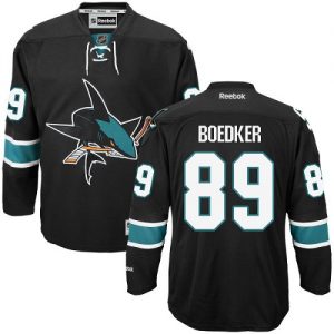 Pánské NHL San Jose Sharks dresy 89 Mikkel Boedker Authentic Černá Reebok Alternativní hokejové dresy