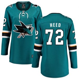 Dámské NHL San Jose Sharks dresy 72 Tim Heed Breakaway Teal Zelená Fanatics Branded Domácí