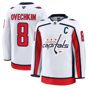 Pánské NHL Washington Capitals Alexander Ovechkin #8 Dresy Fanatics Venkovní Premium Bílý